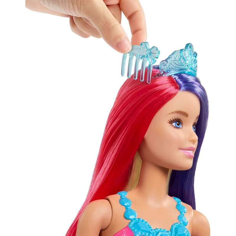 Barbie Dreamtopia Princess Doll (11.5-inch) with Extra-Long Two-Tone Fantasy Hair, Hairbrush, Tiaras and Styling Accessories, Gift for Girls 3-12 Years