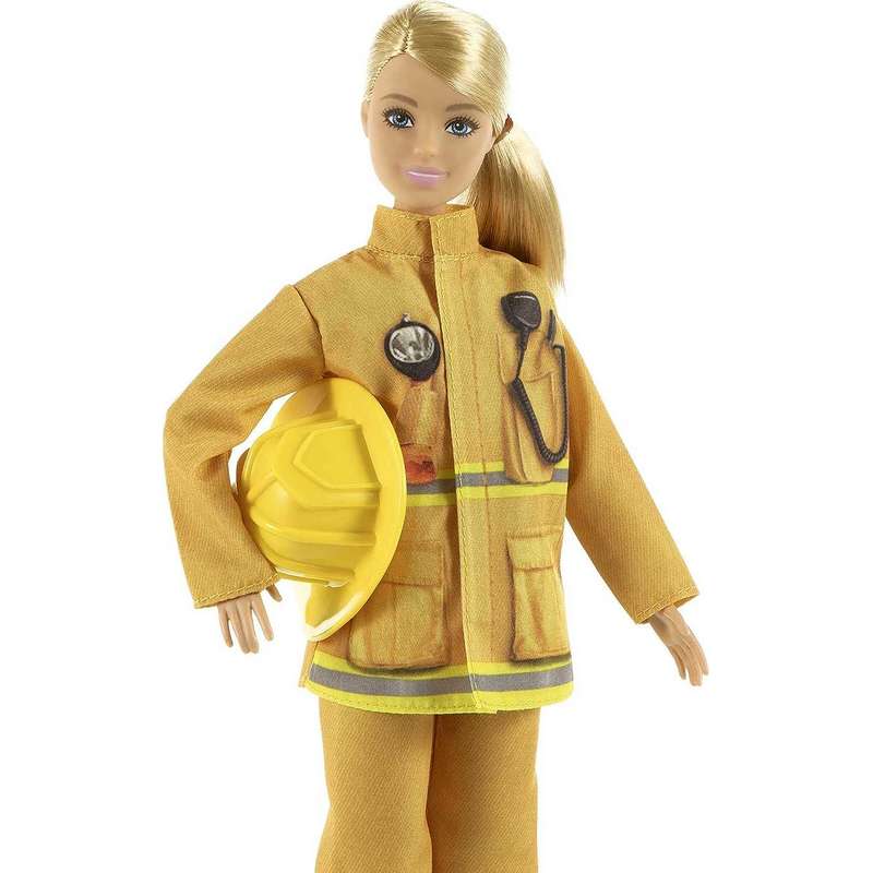 Barbie® Firefighter Playset with Blonde Doll (12-in/30.40-cm), Role-Play Clothing & Accessories: Extinguisher, Megaphone, Hydrant, Dalmatian Puppy, Great Gift for Kids Girls 3-12 Years