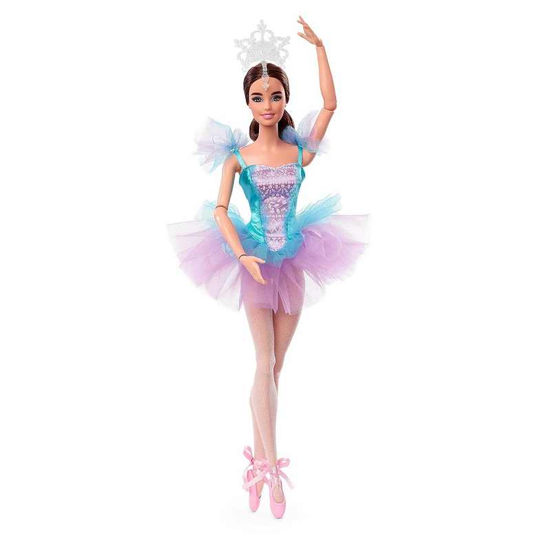 Barbie Signature Ballet Wishes™ Doll (Brunette, 12 in), Posable, Wearing Ballerina Costume, Tutu, Pointe Shoes & Tiara, Gift for kids Girls 3-12 Years