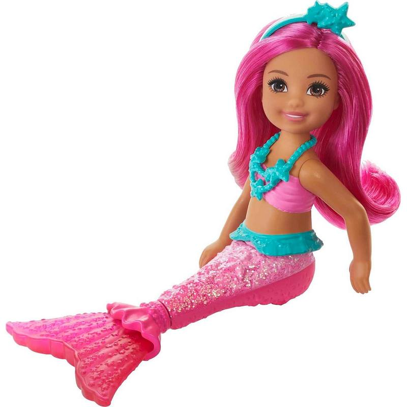 Barbie Chelsea Mermaid (Multicolor) Six colorful Barbie Dreamtopia mermaid dolls bring the colors of the rainbow to life For Kids Girls 3-12 Years