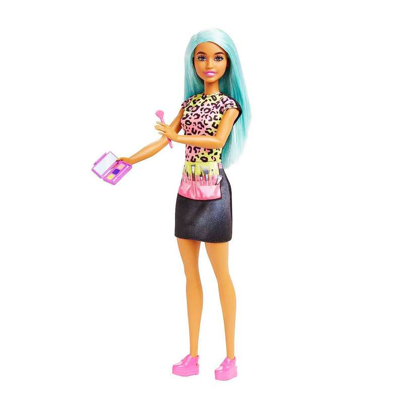 Barbie Makeup Artist Doll with Teal Hair and Career-Themed Accessories Like Palette and Brush For Kids Girls 3-12 Years