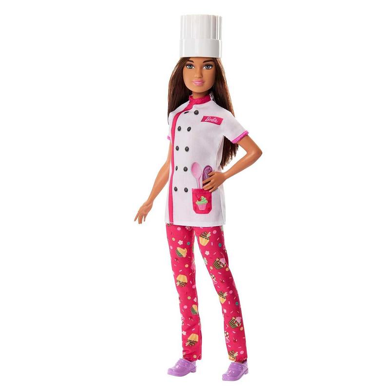 Barbie Doll & Accessories,Career Pastry Chef Doll with Hat,&Cake Slice For Kids Girls 3-12 Years