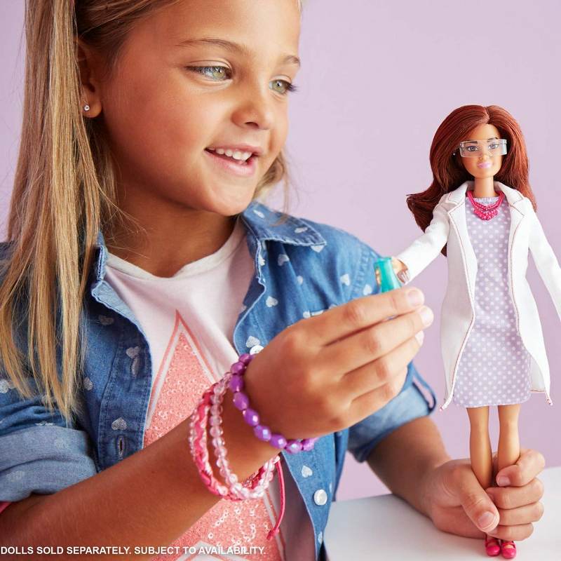 Barbie New Career Doll - Scientist Doll  wearing fashions and accessories, plus goggles and beaker For Kids Girls 3-12 Years