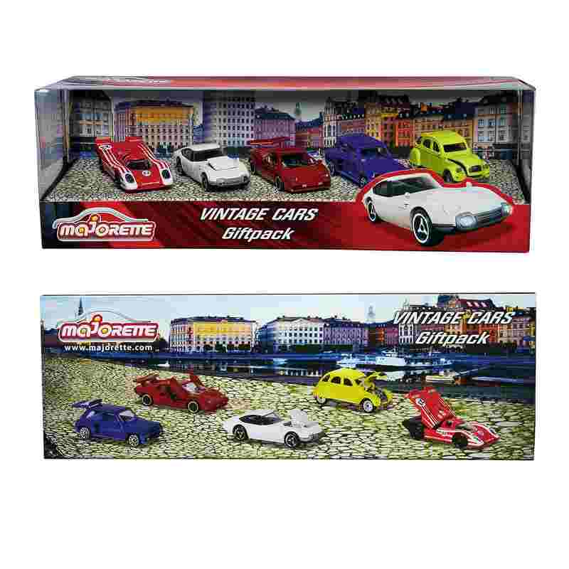 Majorette Vintage 5 Pieces Git Pack Car Set for Kids 3-12 Years