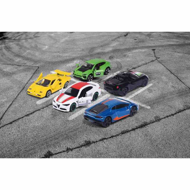 Majorette Dream Italian Toy Car Gift Set, Model Cars  Alfa Romeo and Lamborghini- Set of 5 For Kids 5-12 Years