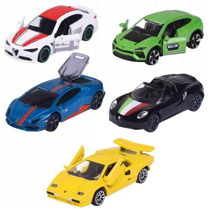 Majorette Dream Italian Toy Car Gift Set, Model Cars  Alfa Romeo and Lamborghini- Set of 5 For Kids 5-12 Years