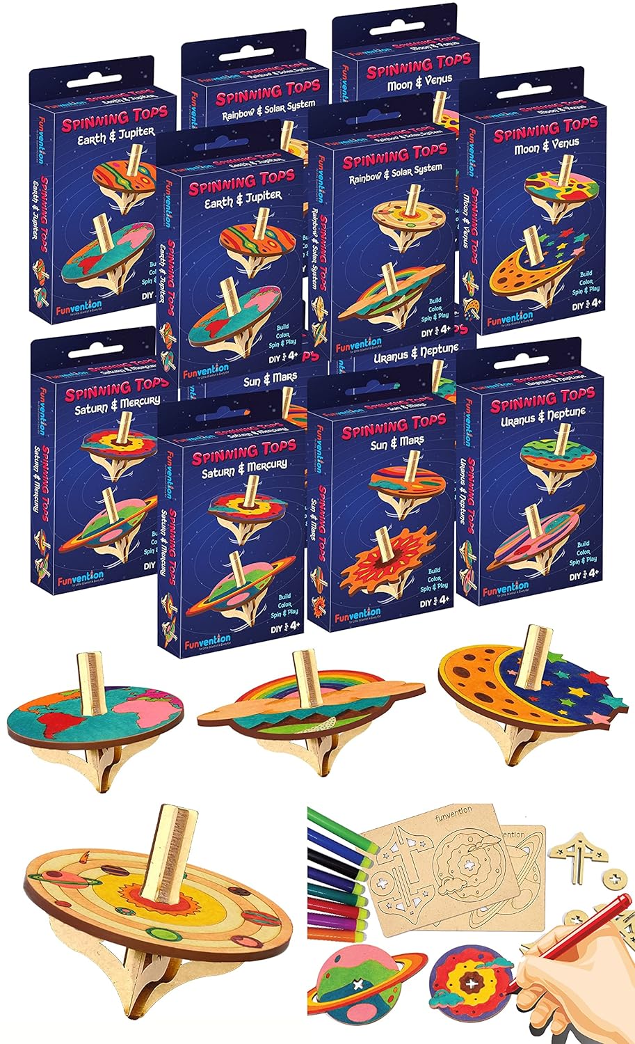 Funvention- for Little Scientist in Every Kid DIY Spinning top Kits ...