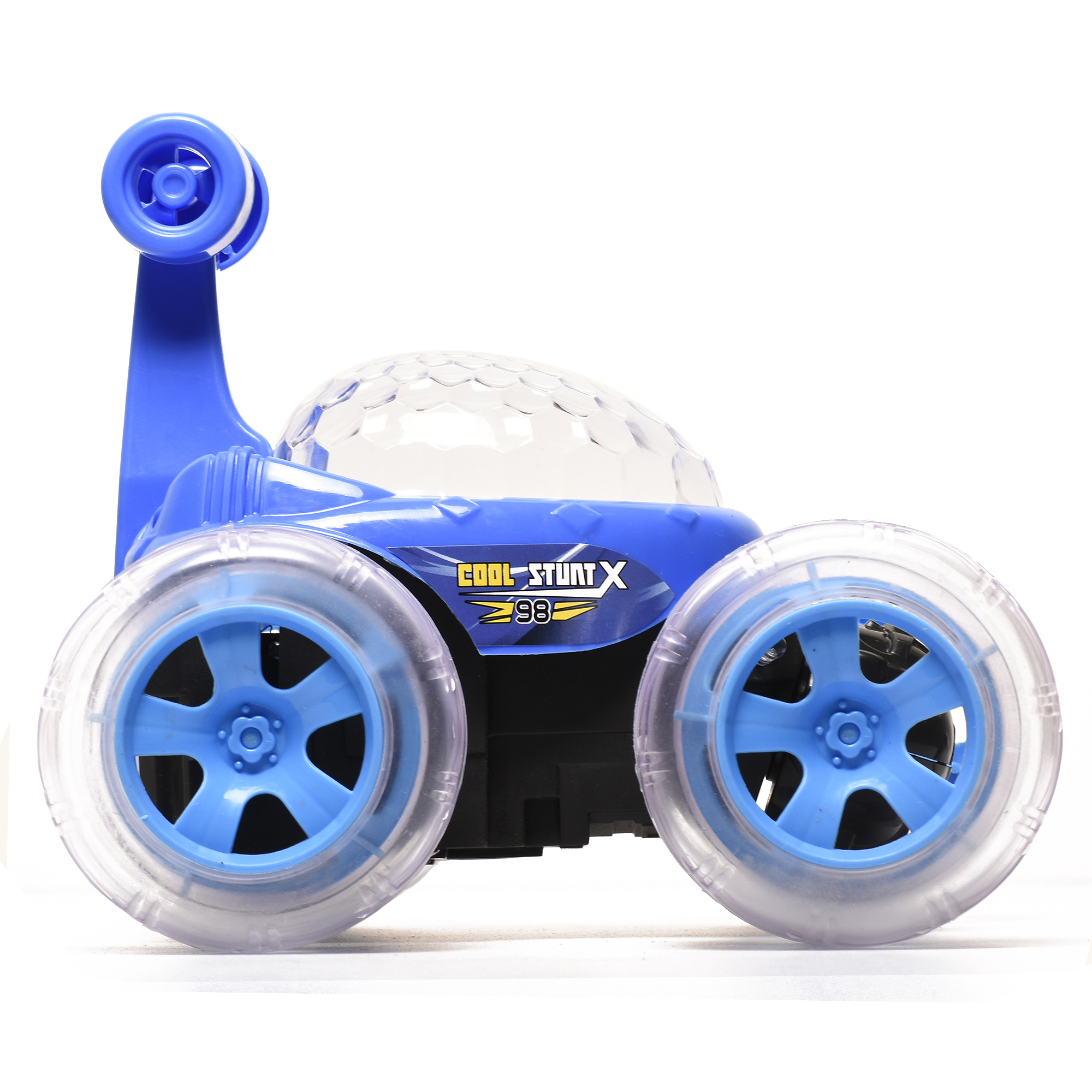 Rechargeable Remote Control Stunt Tipper RC Car Acrobatic 360 Degree Spiral Spin Twisting Stunt Car with Colorful Lights & Music Toys for Kids 5+Years (Blue)