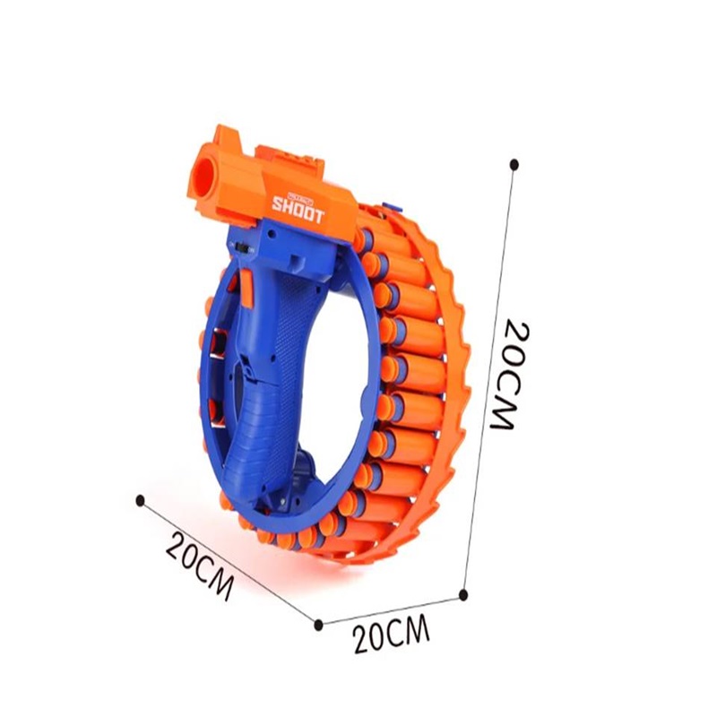 Braintastic Electric Bracelet Rapid Fire Rotating Gun with Continuous Firing Soft Bullets Launcher Rotating Wheel Toy for Kids