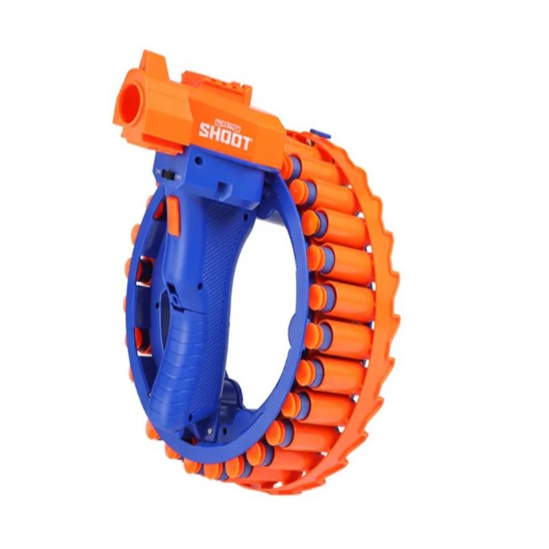 Braintastic Electric Bracelet Rapid Fire Rotating Gun with Continuous Firing Soft Bullets Launcher Rotating Wheel Toy for Kids