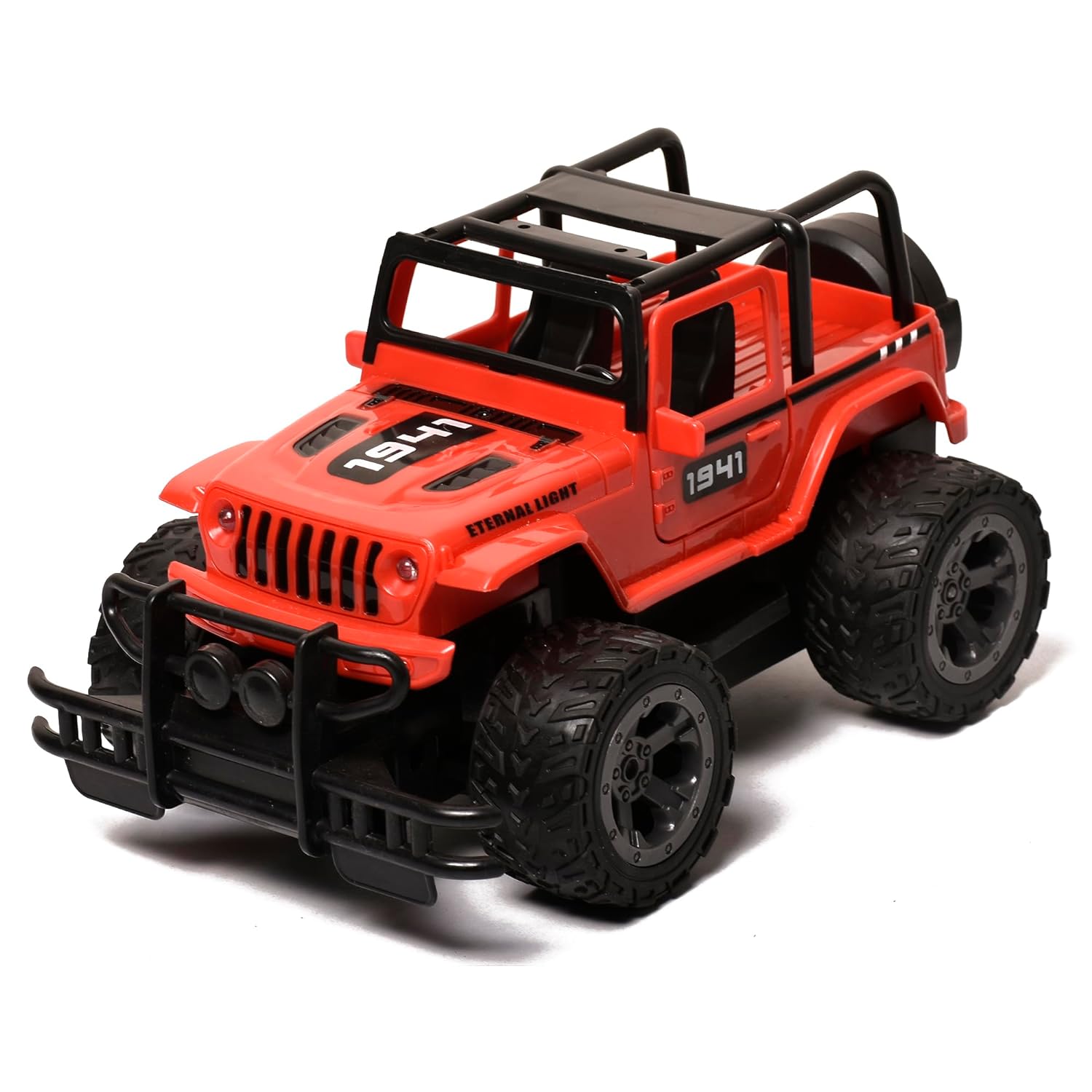 Braintastic Rechargeable Battery Operated Jeep Off Road Ride on Open Door RC Car for Kids Age 6 Years