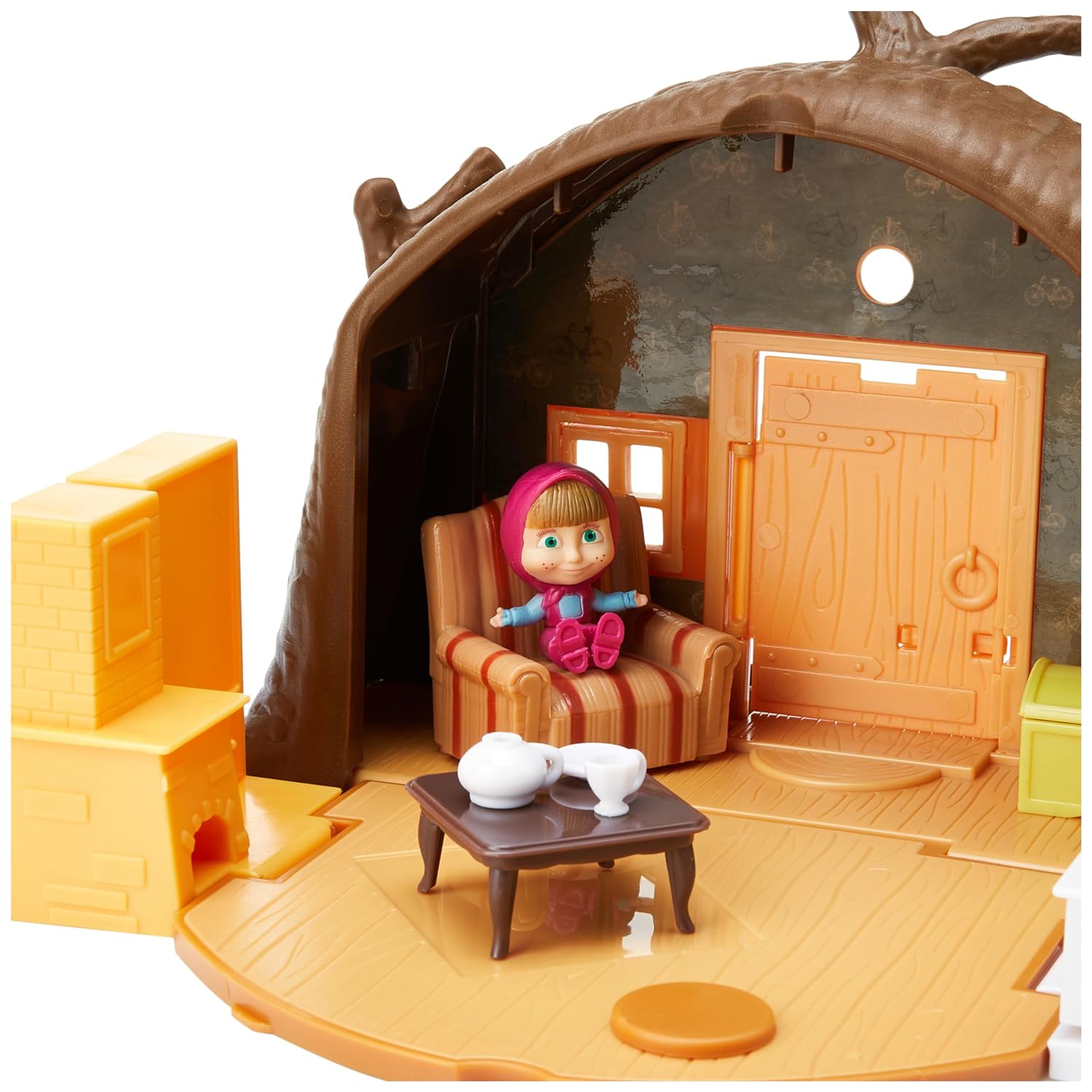 Masha and the Bear Masha, Bear Playset (4 Cm Masha And 6 Cm Bear, Multicolour)