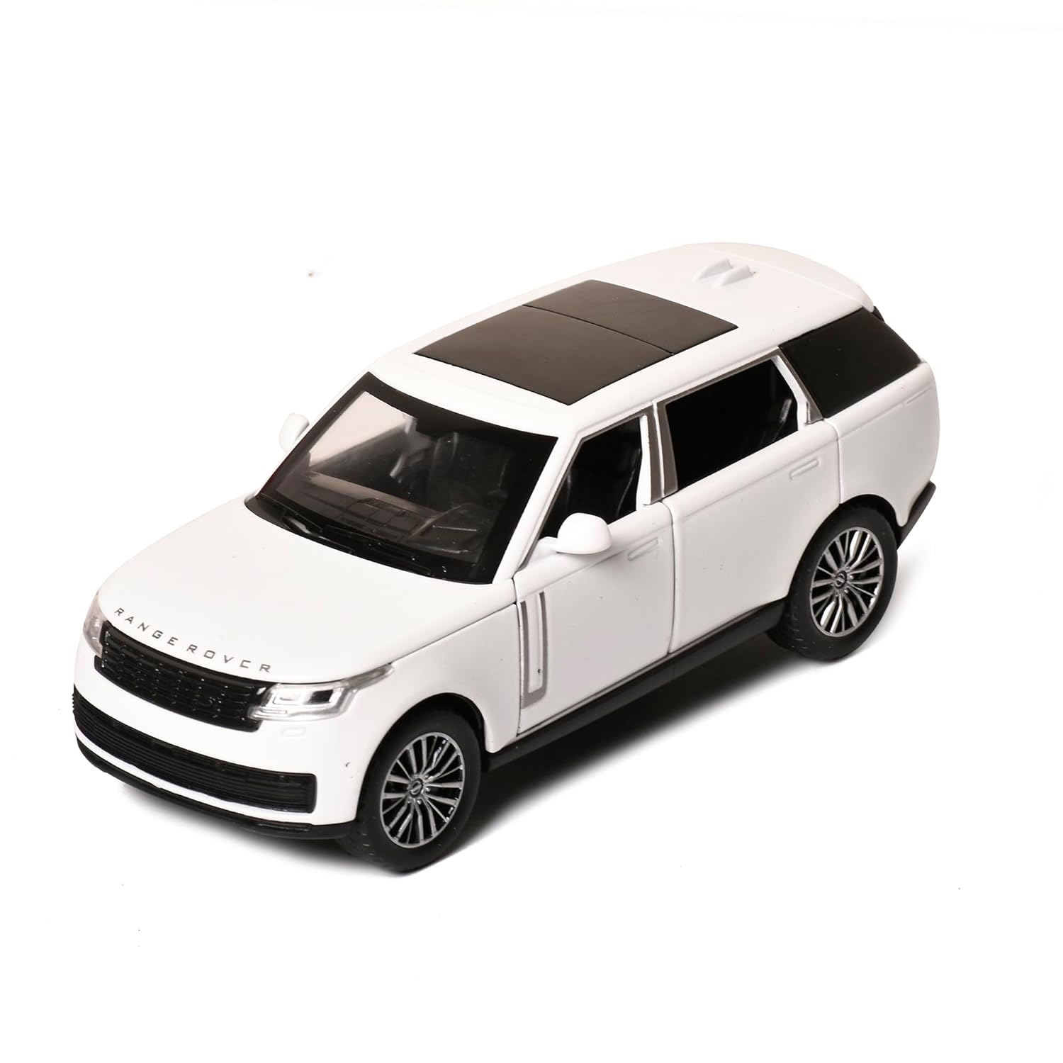 Braintastic Model Diecast Car Toy Vehicle Pull Back Friction Car with Openable Doors Light & Music Toys for Kids Age 3+ Years (AK Metal Series Range Rover White)