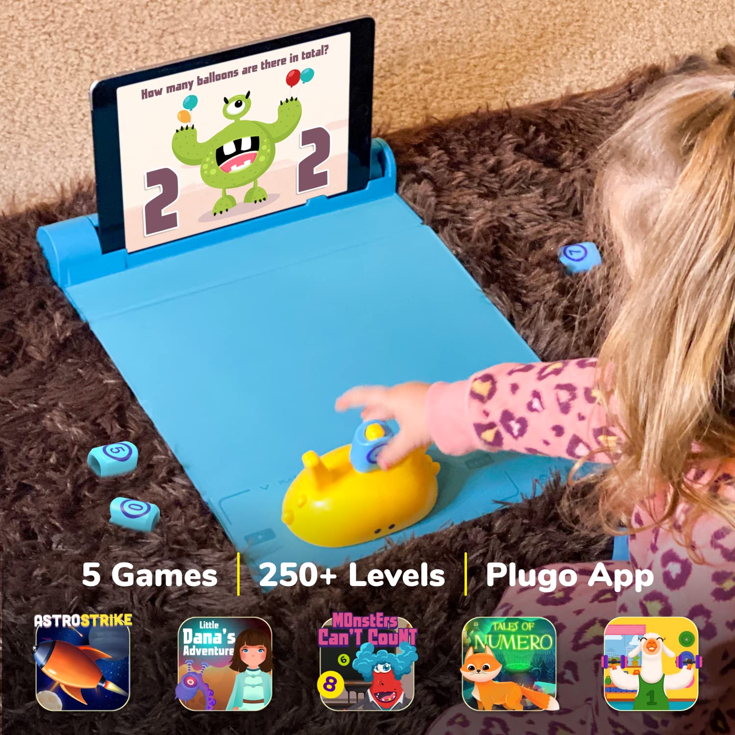 PlayShifu STEM Toy Math Game - Plugo Count (Kit + App with 5 Interactive Math Games) Educational Toy for 4 5 6 7 8 year old Birthday Gifts | Story-based Learning for Kids (Works with tabs/mobiles)