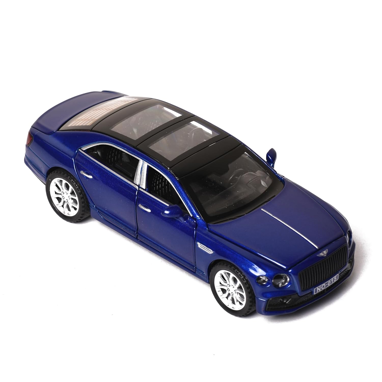 Braintastic Bentley Diecast Alloy Model Car Pull Back Collectible Toy Vehicles with Sound and Light Door Opened for Kids Age 3+ Years Blue