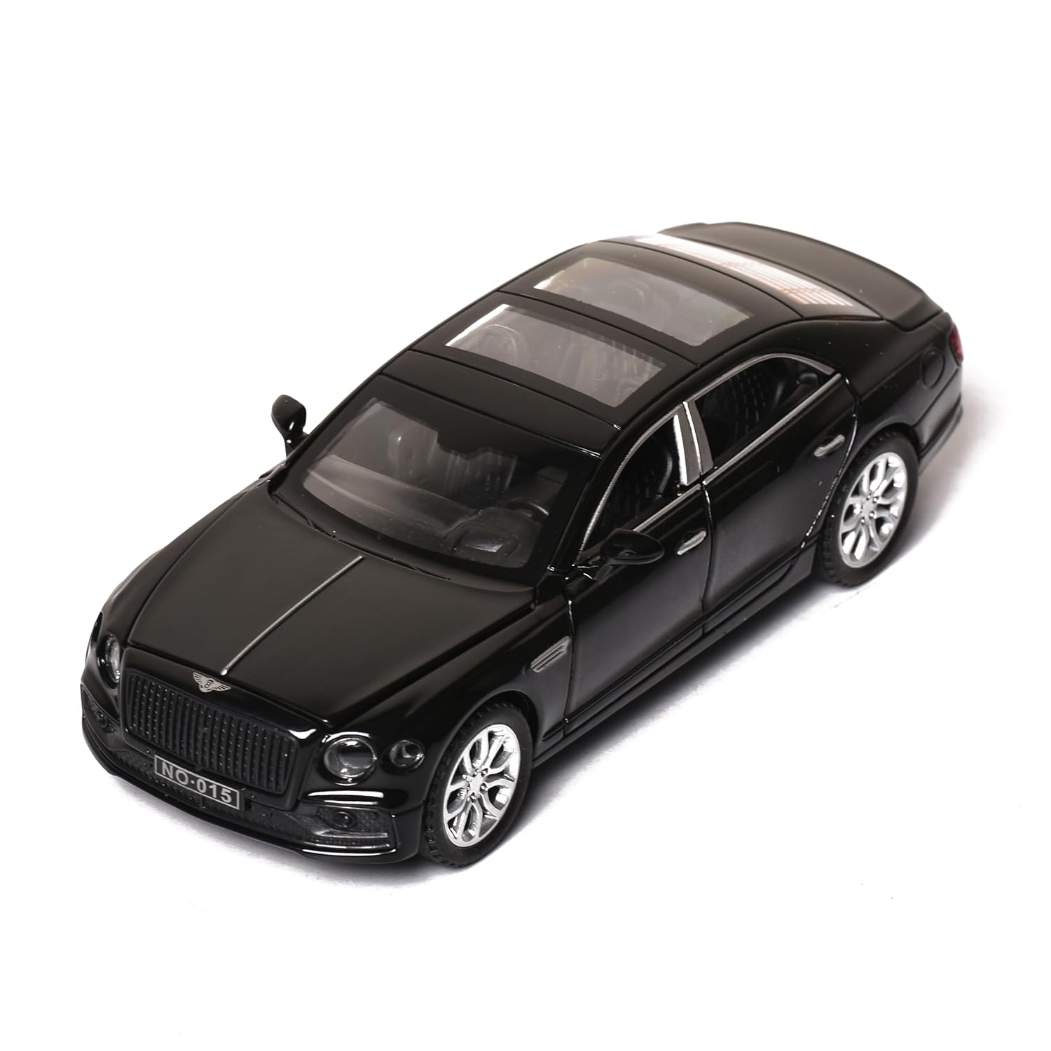 Braintastic Bentley Diecast Alloy Model Car Pull Back Collectible Toy Vehicles with Sound and Light Door Opened for Kids Age 3+ Years Black