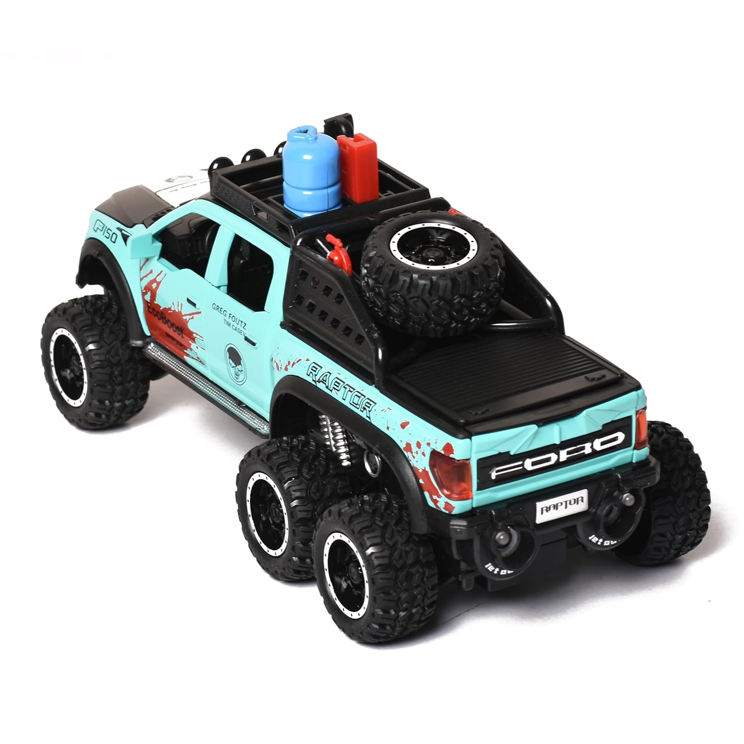 Braintastic F150 Raptor Diecast Spray Metal Model Pickup Car Truck with Doors Open Sound and Light for Kids Age 3+ Year