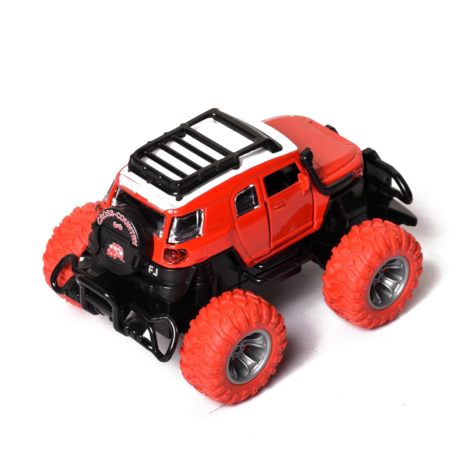 Braintastic Simulation Alloy Metal Pull Back Diecast Car 1:32 Off Road Model Pull Back Car with Sound & Light Toys for Kids Age 3+ Years Red