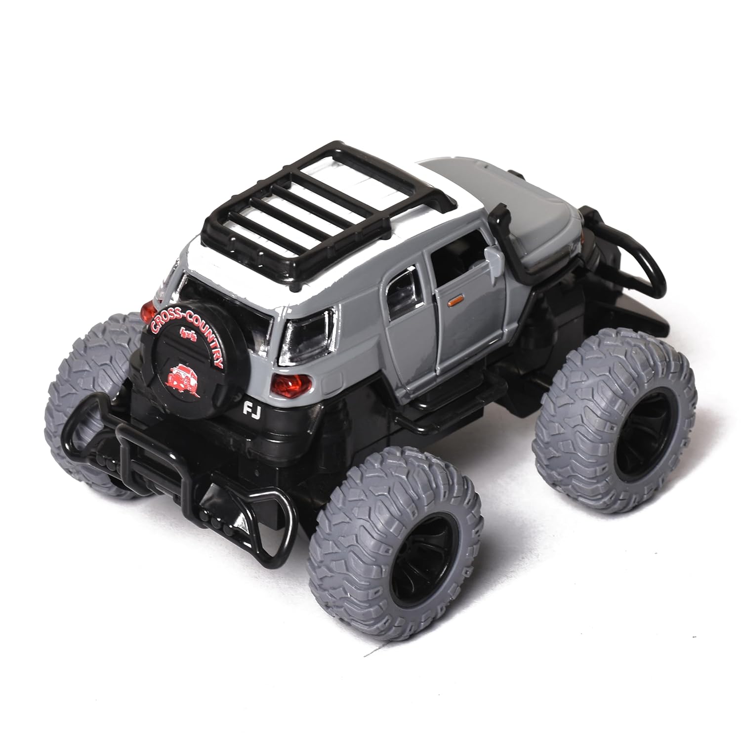 Braintastic Simulation Alloy Metal Pull Back Diecast Car 1:32 Off Road Model Pull Back Car with Sound & Light Toys for Kids Age 3+ Years Grey