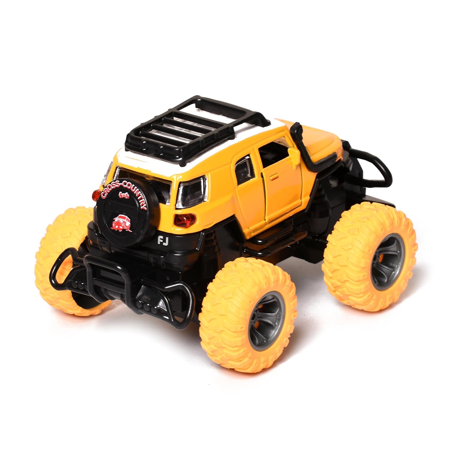 Braintastic Simulation Alloy Metal Pull Back Diecast Car 1:32 Off Road Model Pull Back Car with Sound & Light Toys for Kids Age 3+ Years Yellow