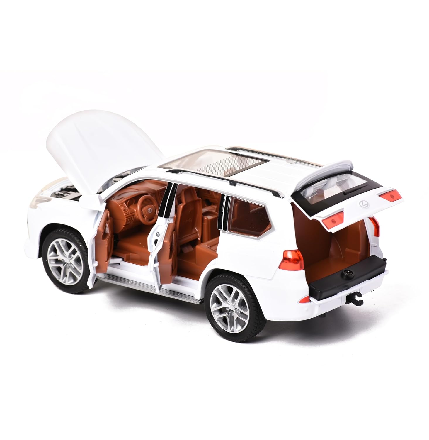 Braintastic Model Diecast Car Toy Vehicle Pull Back Friction Car with Openable Doors Light & Music Toys for Kids Age 3+ Years (Lexus White)