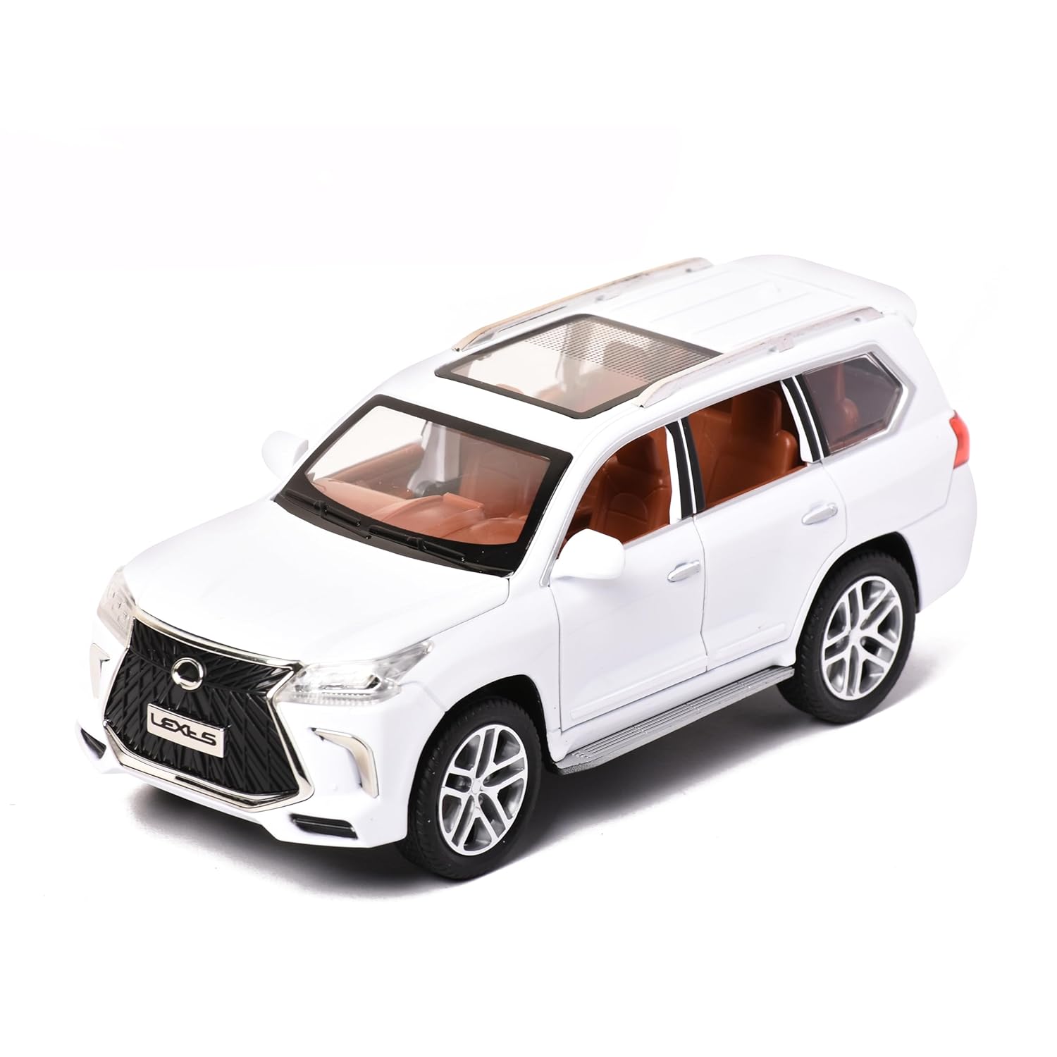 Braintastic Model Diecast Car Toy Vehicle Pull Back Friction Car with Openable Doors Light & Music Toys for Kids Age 3+ Years (Lexus White)