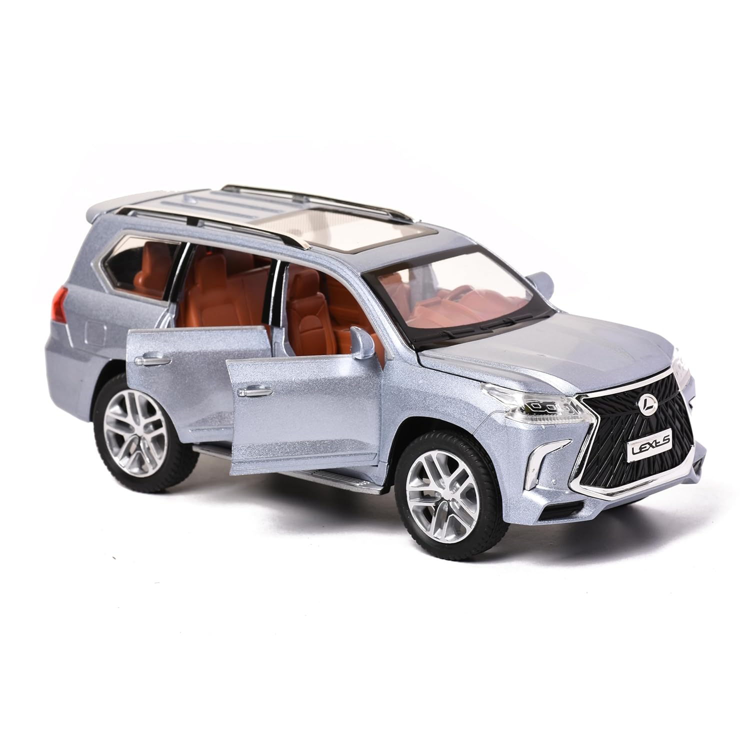 Braintastic Model Diecast Car Toy Vehicle Pull Back Friction Car with Openable Doors Light & Music Toys for Kids Age 3+ Years (Lexus Grey)