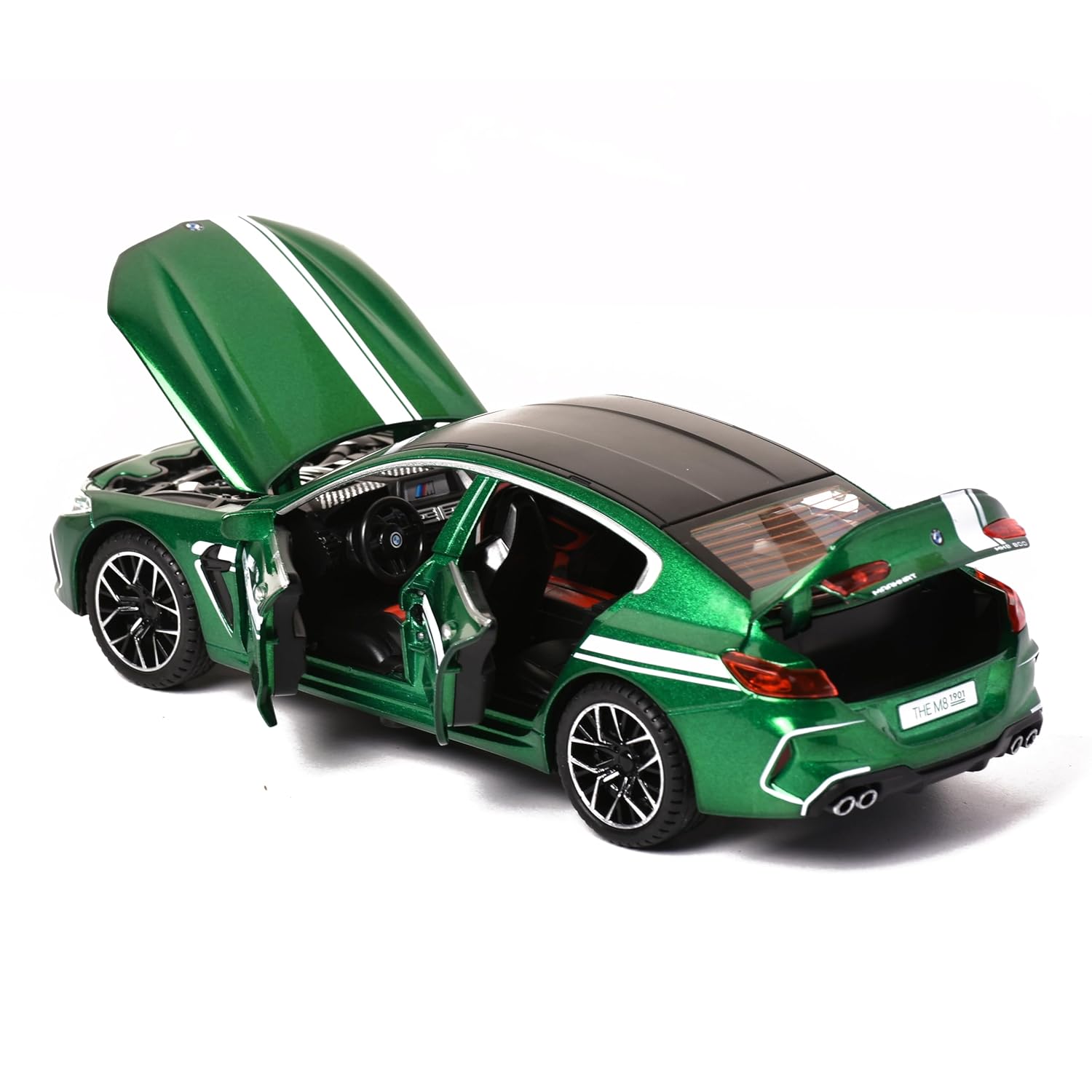 Braintastic Model Diecast Car Toy Vehicle Pull Back Friction Car with Openable Doors Light & Music Toys for Kids Age 3+ Years (BMW Green)